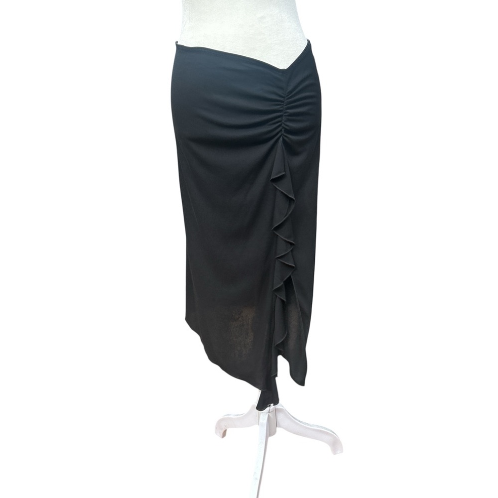 Vintage Morgan De Toi Skirt Dress Black Ruched Ruffled